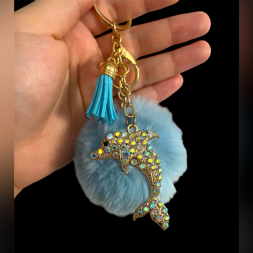 Hand crafted dolphin bag charm/keychain